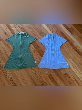 Sleeping baby sleep sacks set- Sage Green & Light Blue, 4-8 months